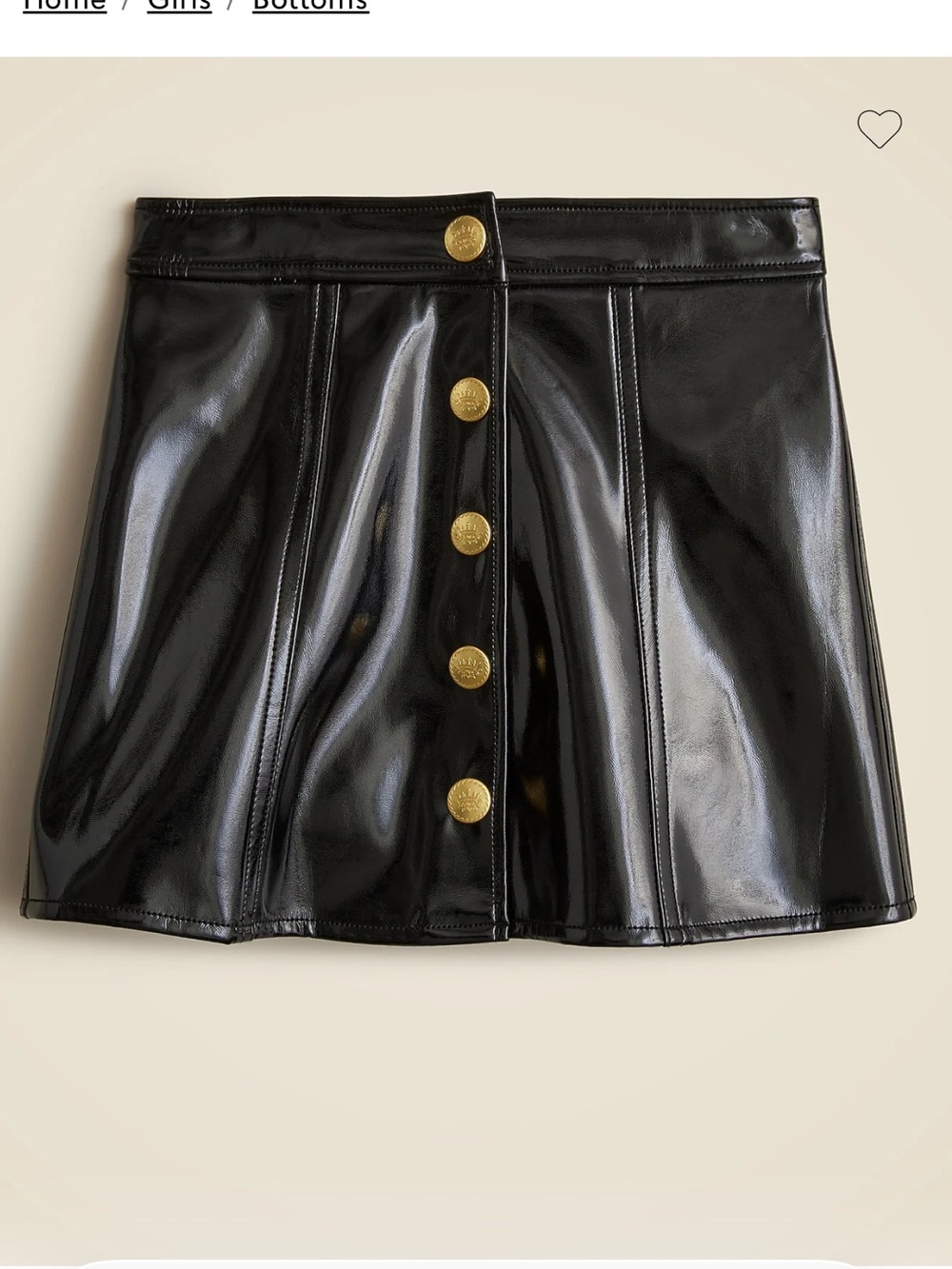 Crewcuts - Faux Leather Patent Leather mini Skirt